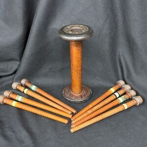 Vintage Wooden Spool and textile spools